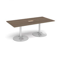 Trumpet base rectangular power ready boardroom table