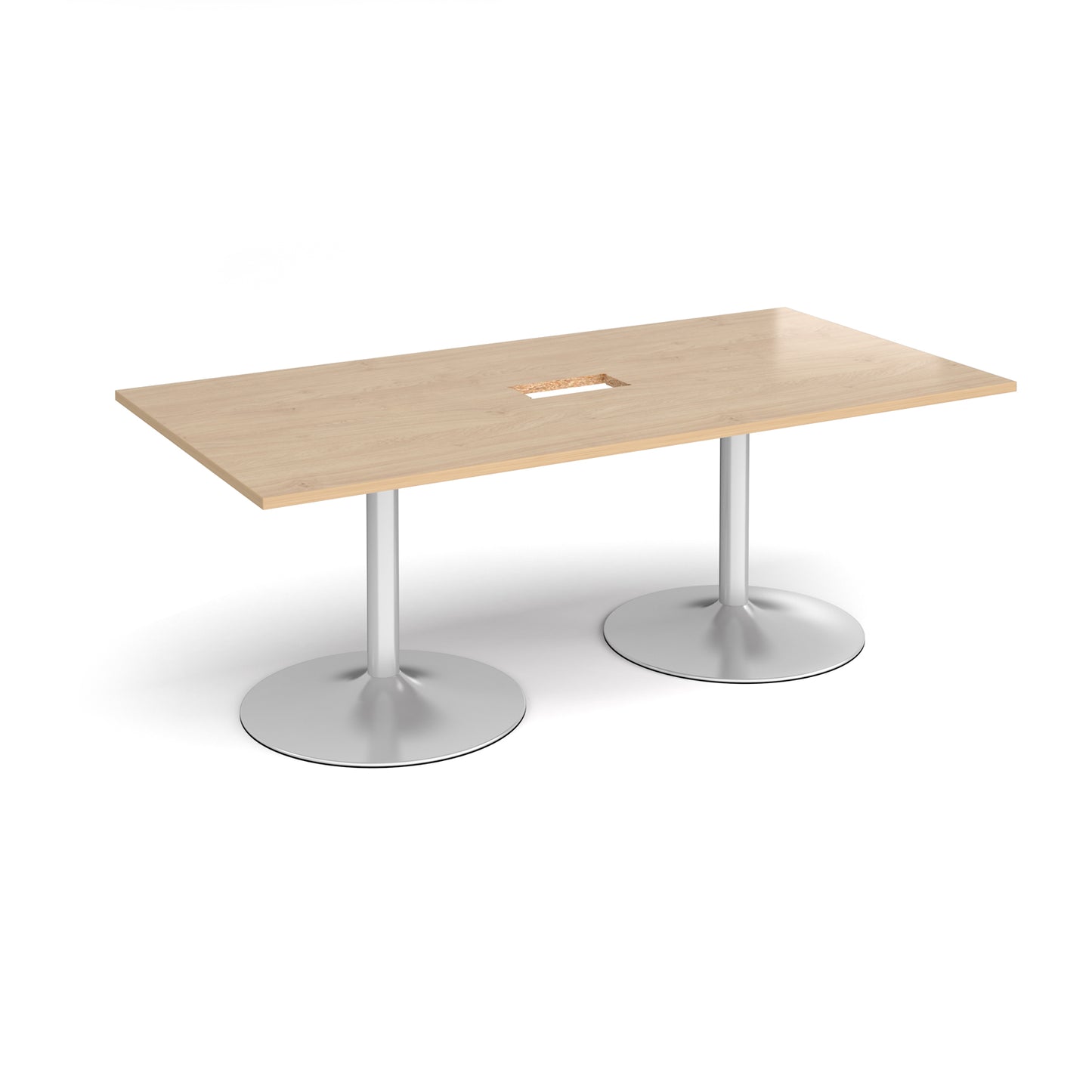 Trumpet base rectangular power ready boardroom table