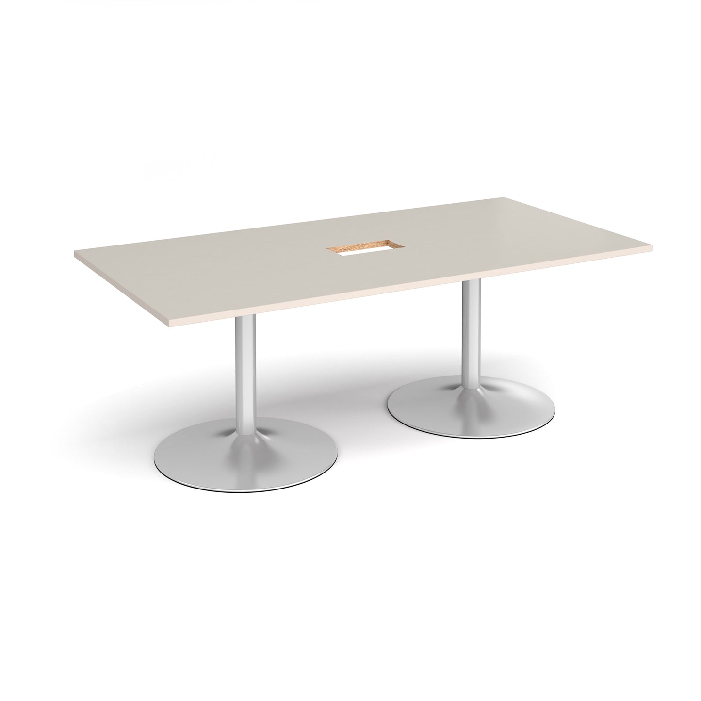 Trumpet base rectangular power ready boardroom table