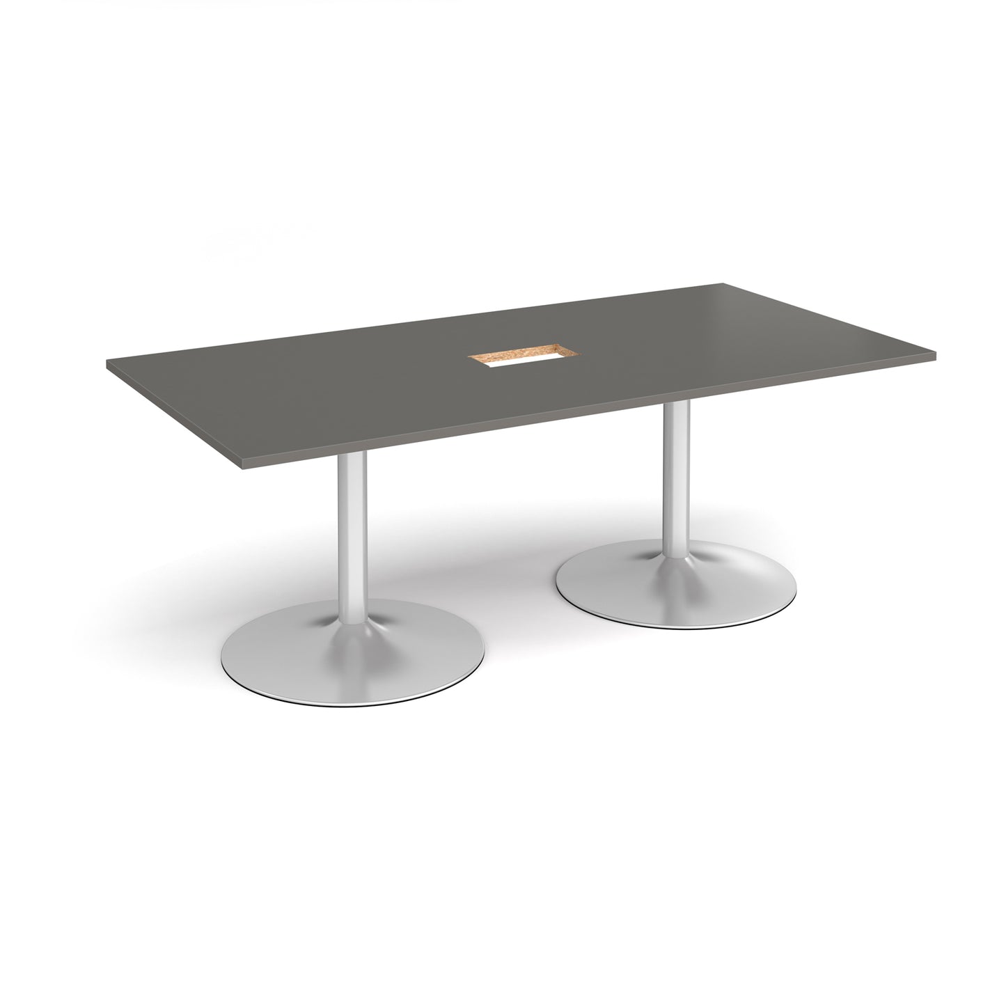 Trumpet base rectangular power ready boardroom table