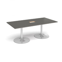Trumpet base rectangular power ready boardroom table