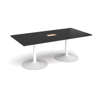 Trumpet base rectangular power ready boardroom table
