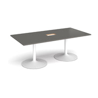 Trumpet base rectangular power ready boardroom table