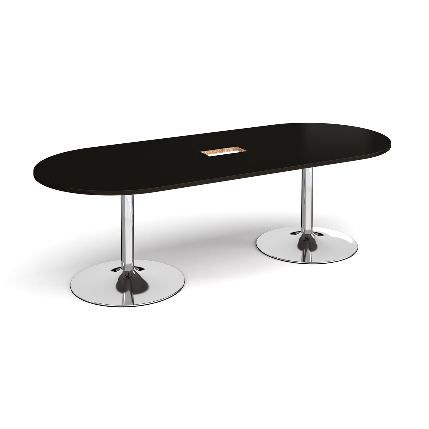 Trumpet base radial end power ready boardroom table