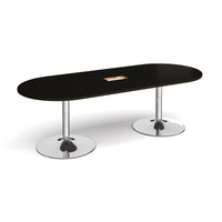 Trumpet base radial end power ready boardroom table
