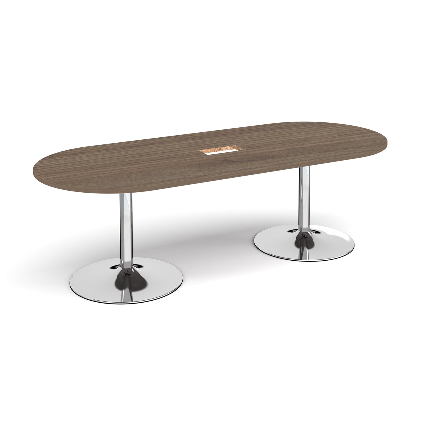 Trumpet base radial end power ready boardroom table