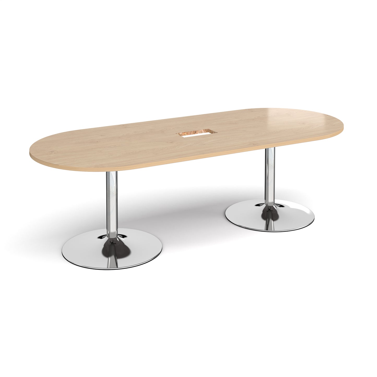 Trumpet base radial end power ready boardroom table