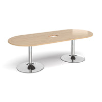 Trumpet base radial end power ready boardroom table