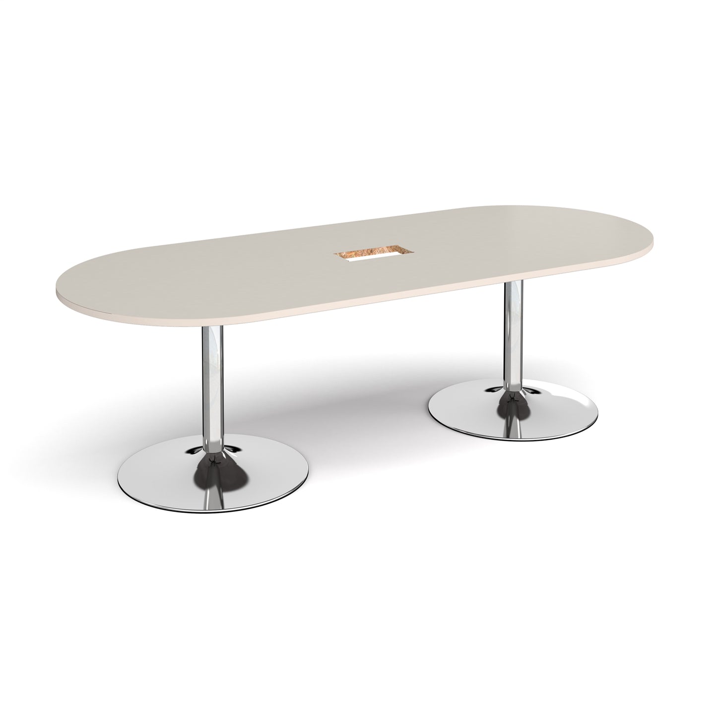 Trumpet base radial end power ready boardroom table
