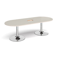 Trumpet base radial end power ready boardroom table