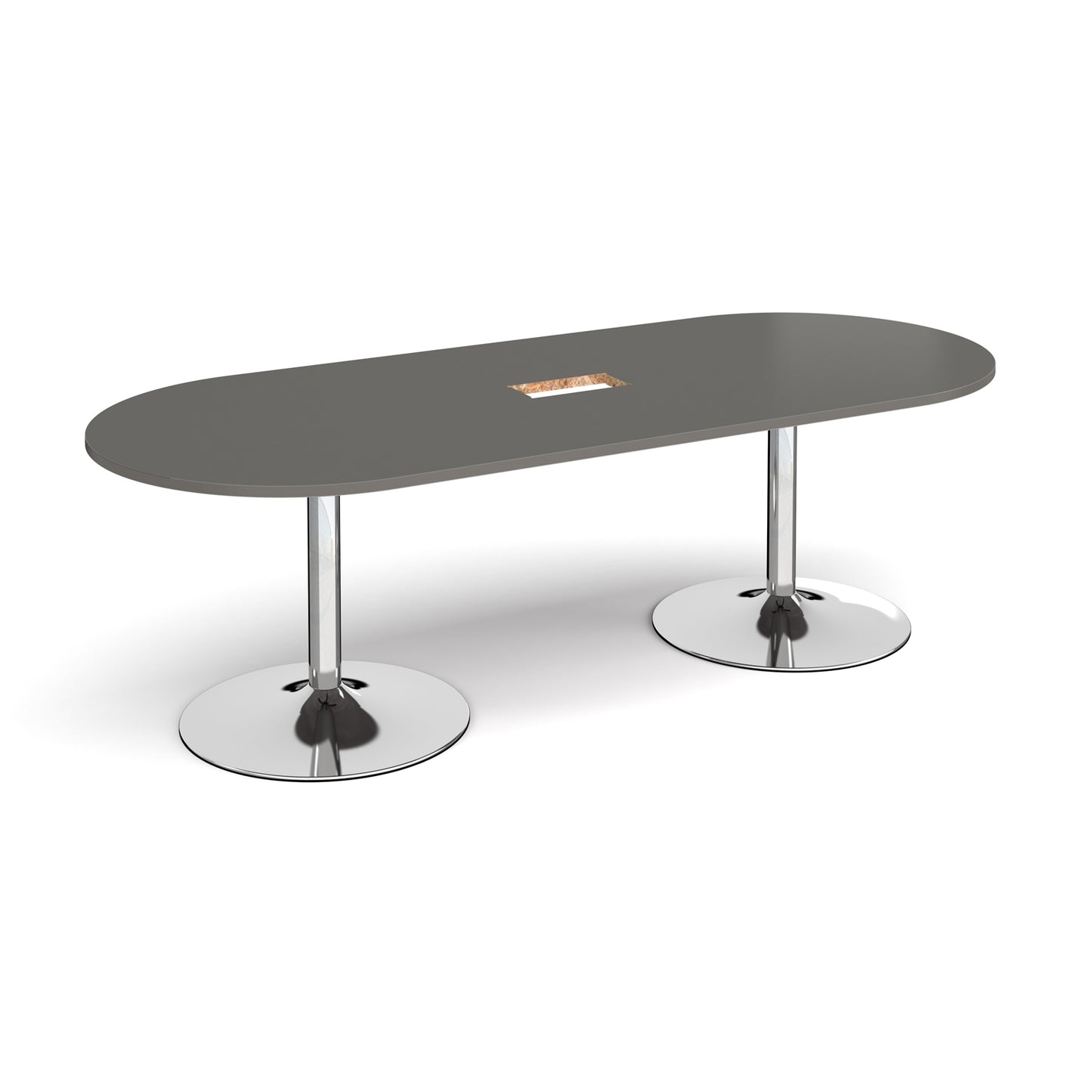 Trumpet base radial end power ready boardroom table