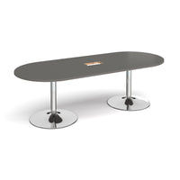 Trumpet base radial end power ready boardroom table