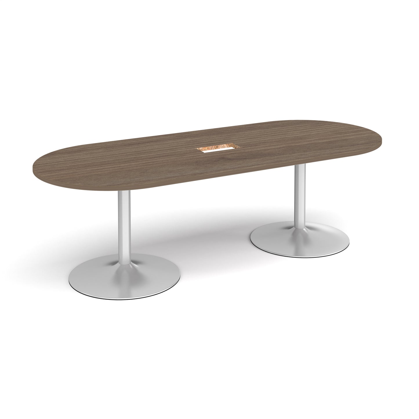 Trumpet base radial end power ready boardroom table