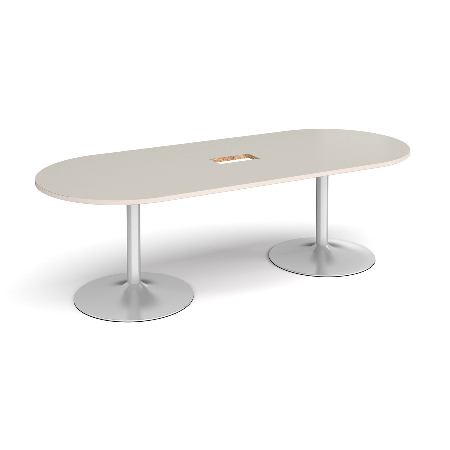 Trumpet base radial end power ready boardroom table