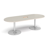Trumpet base radial end power ready boardroom table