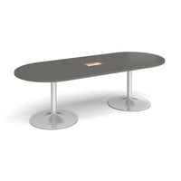 Trumpet base radial end power ready boardroom table
