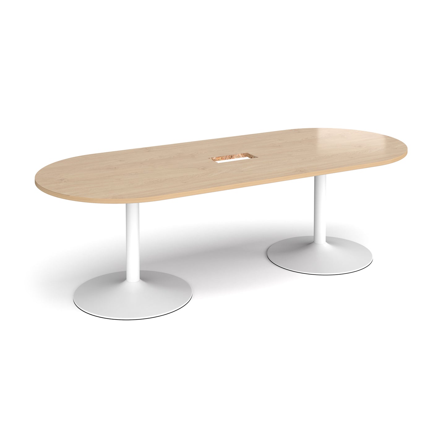 Trumpet base radial end power ready boardroom table