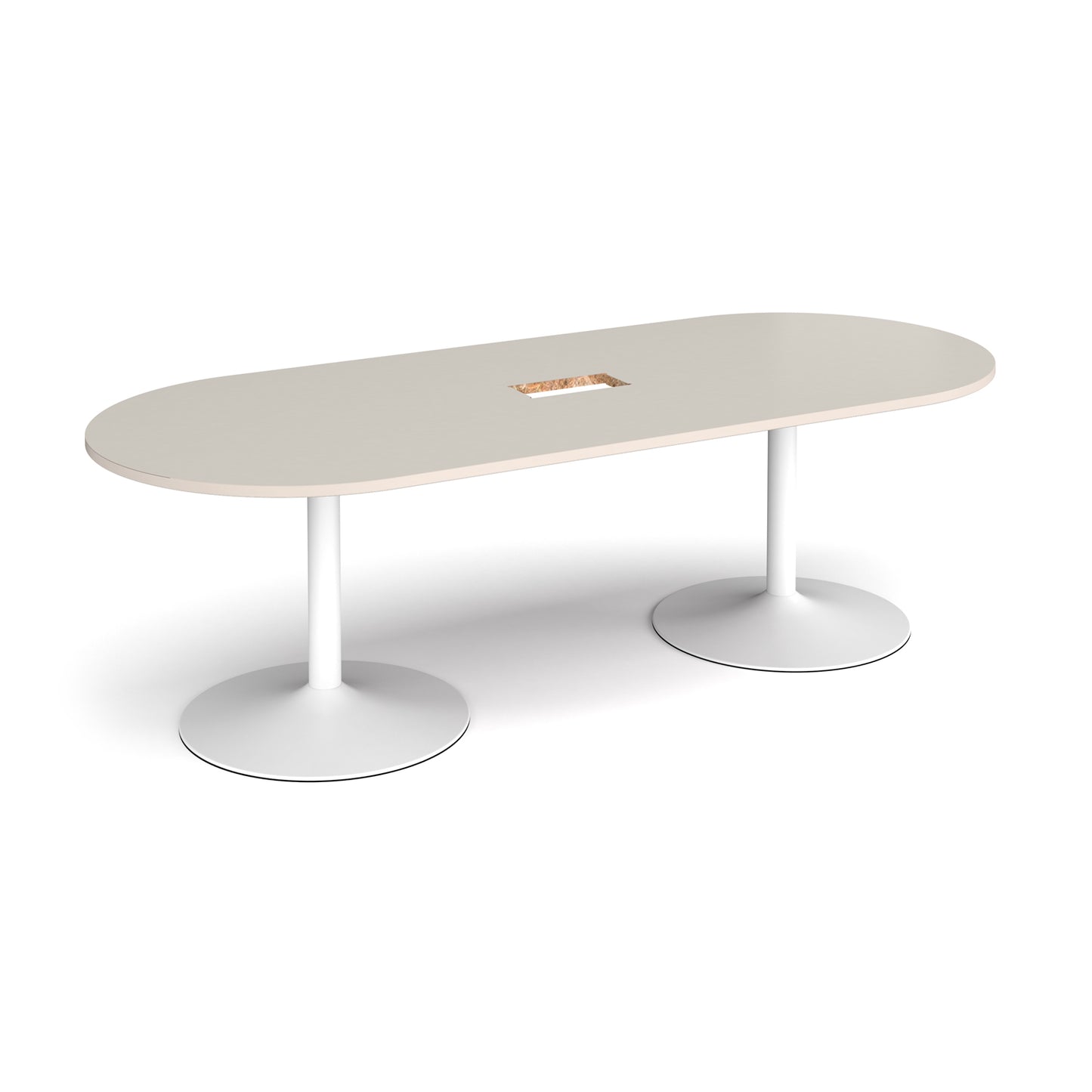 Trumpet base radial end power ready boardroom table