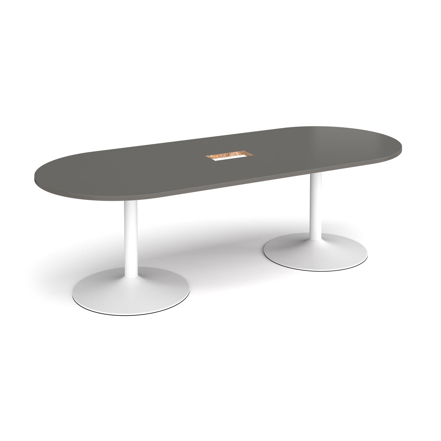 Trumpet base radial end power ready boardroom table