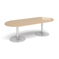 Trumpet base radial end boardroom table