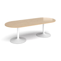 Trumpet base radial end boardroom table