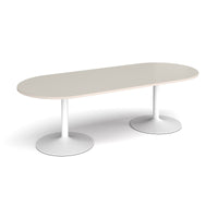 Trumpet base radial end boardroom table