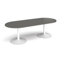 Trumpet base radial end boardroom table
