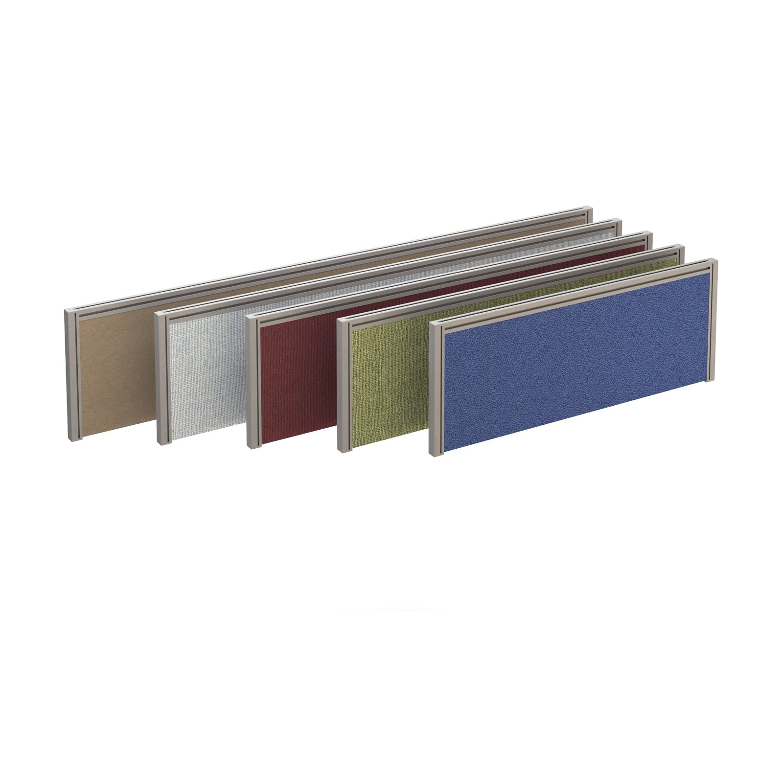Straight fabric desktop screen with aluminium frame