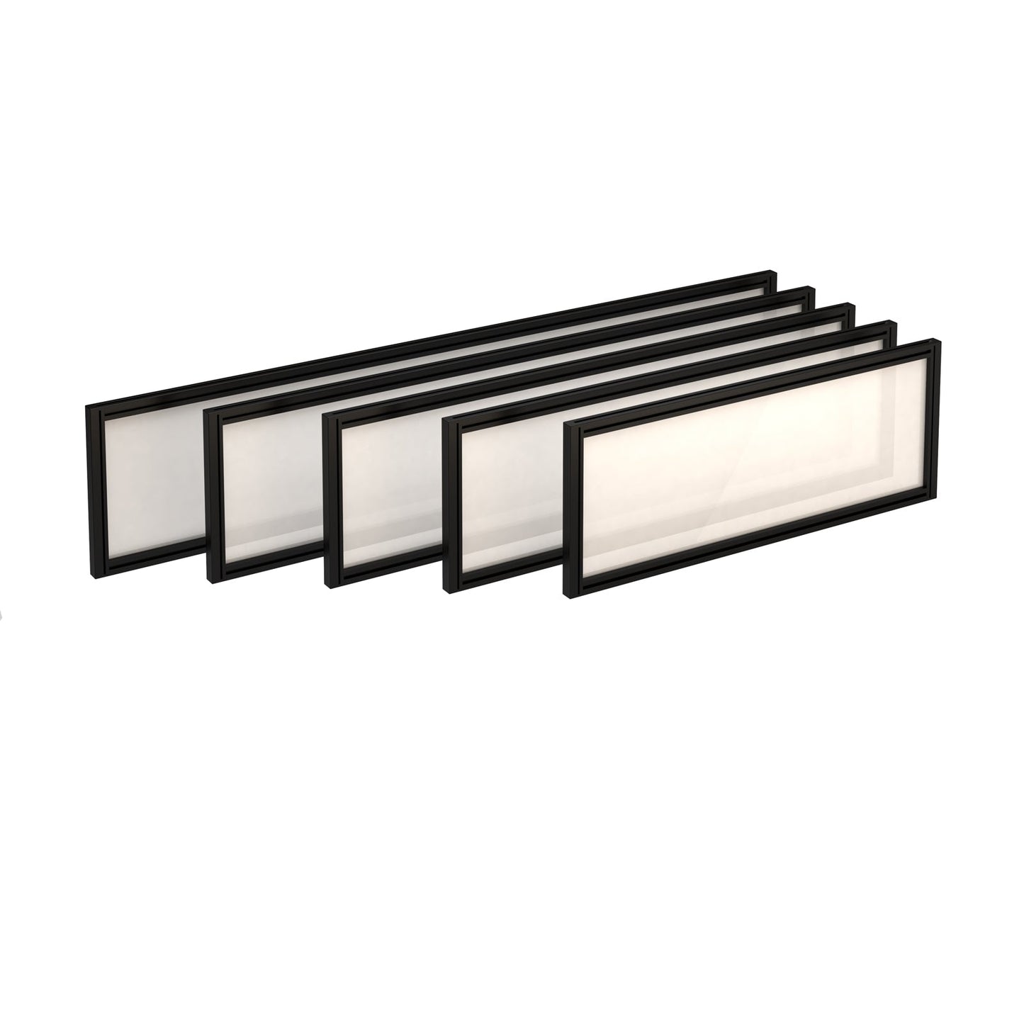 Straight glazed desktop screen with aluminium frame