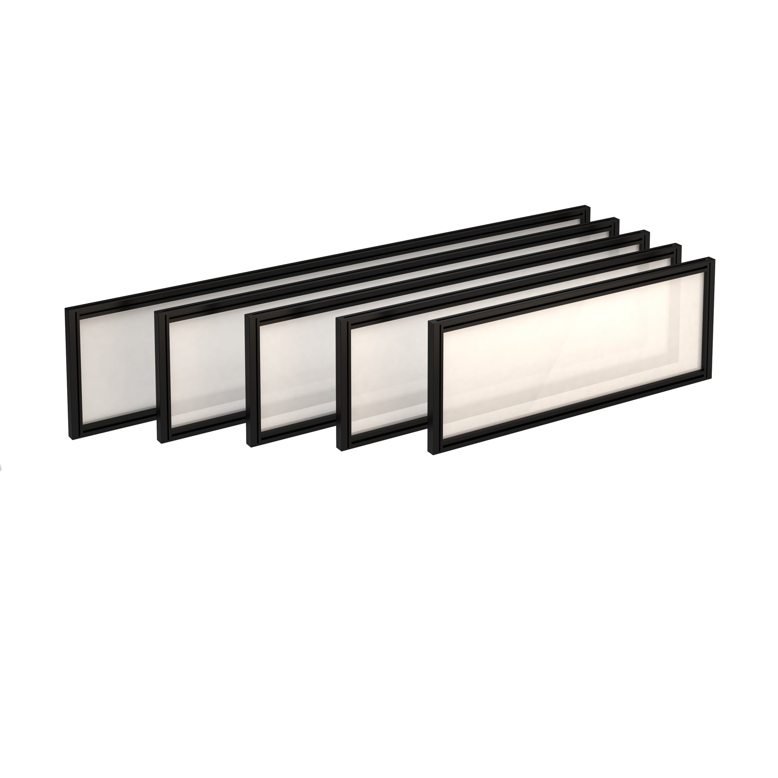 Straight glazed desktop screen with aluminium frame