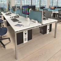 Straight fabric desktop screen with aluminium frame