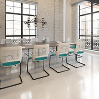 Solus designer cantilever frame meeting chair with upholstered seat