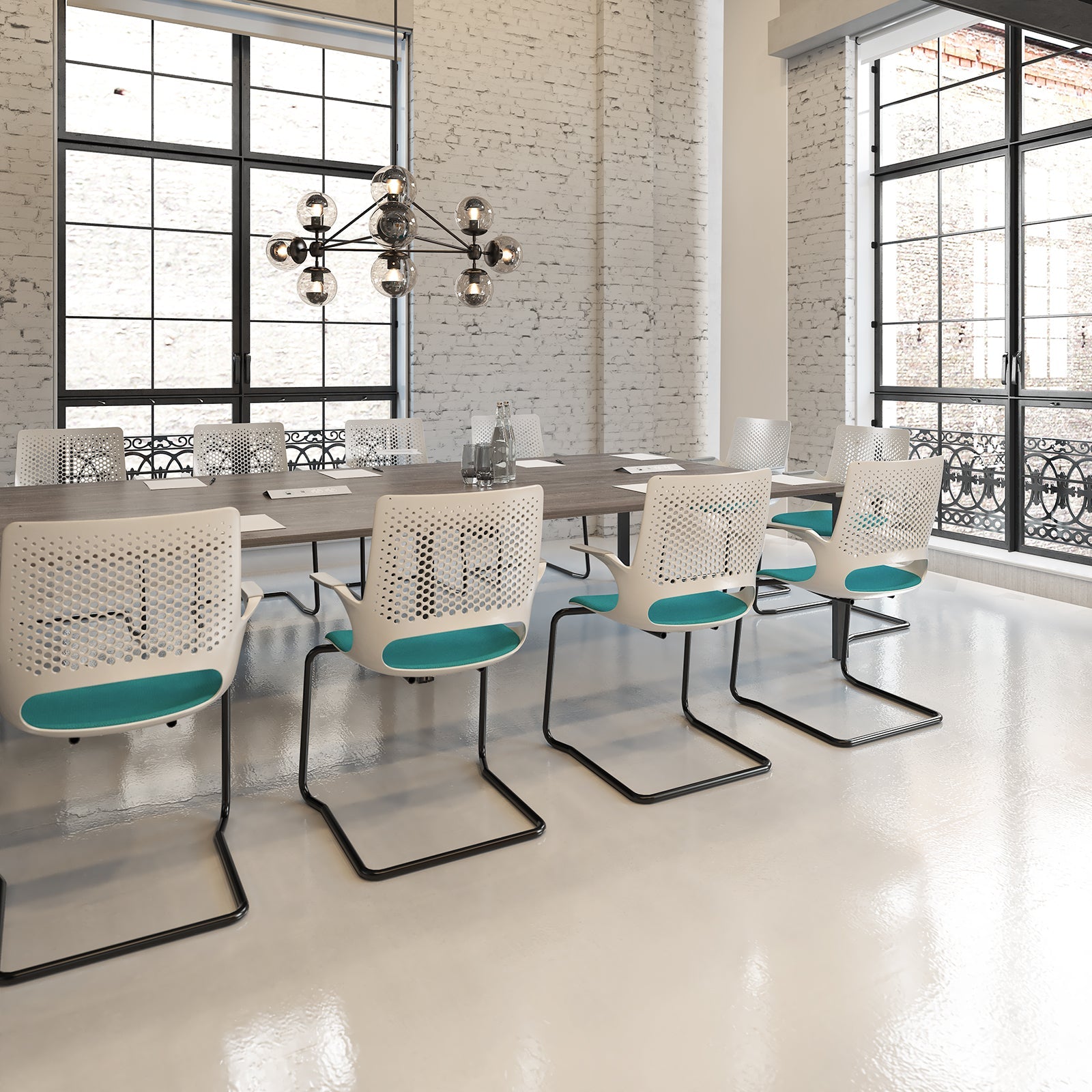 Adapt rectangular power ready boardroom table