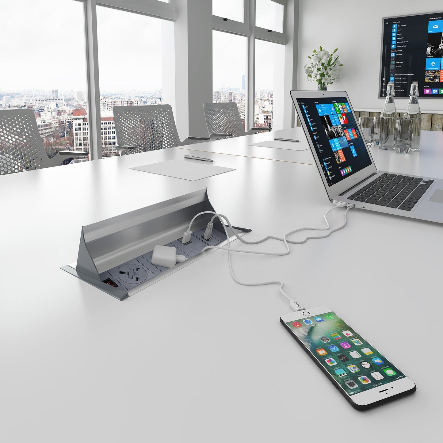 Aero flip top in-table power module 2