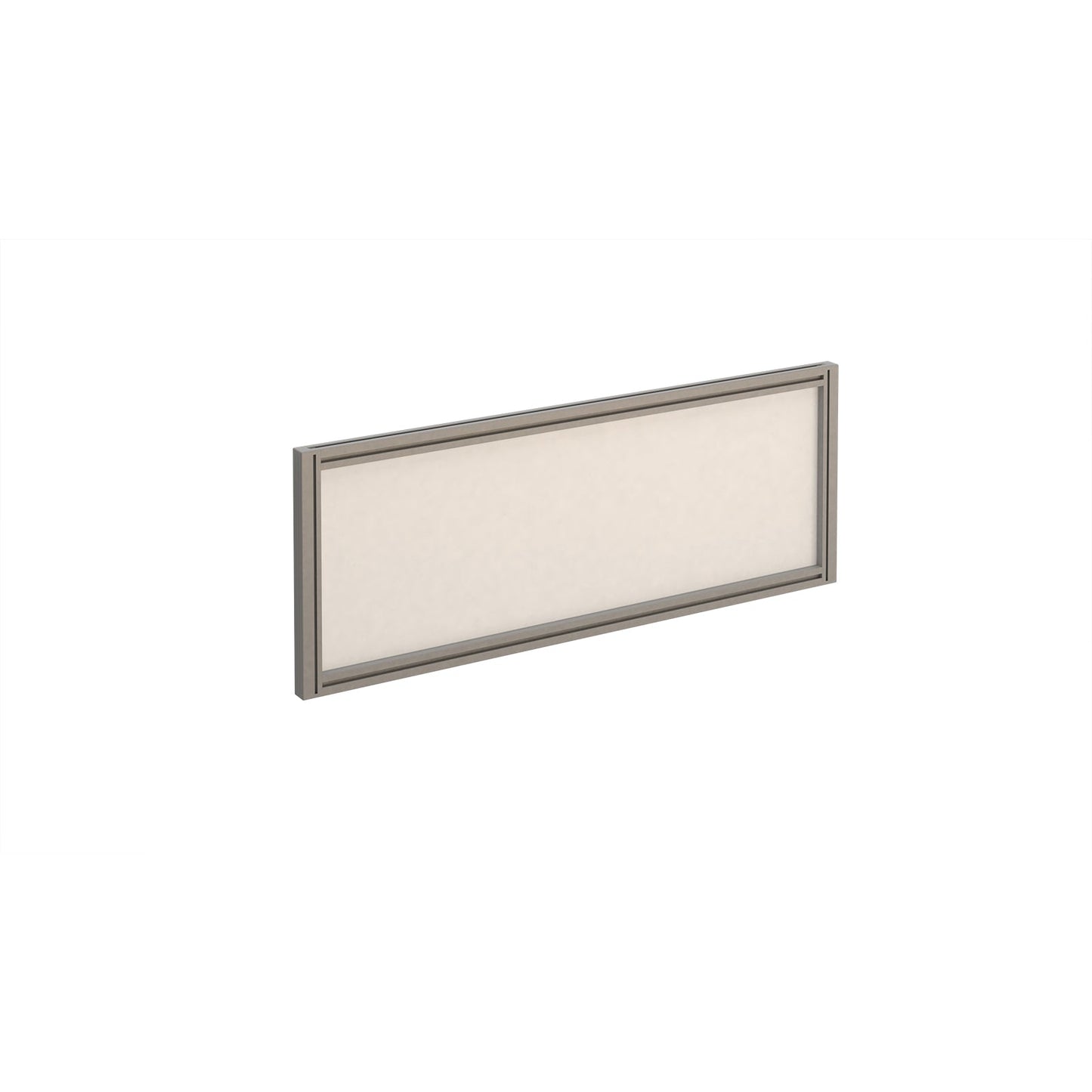 Straight glazed desktop screen with aluminium frame