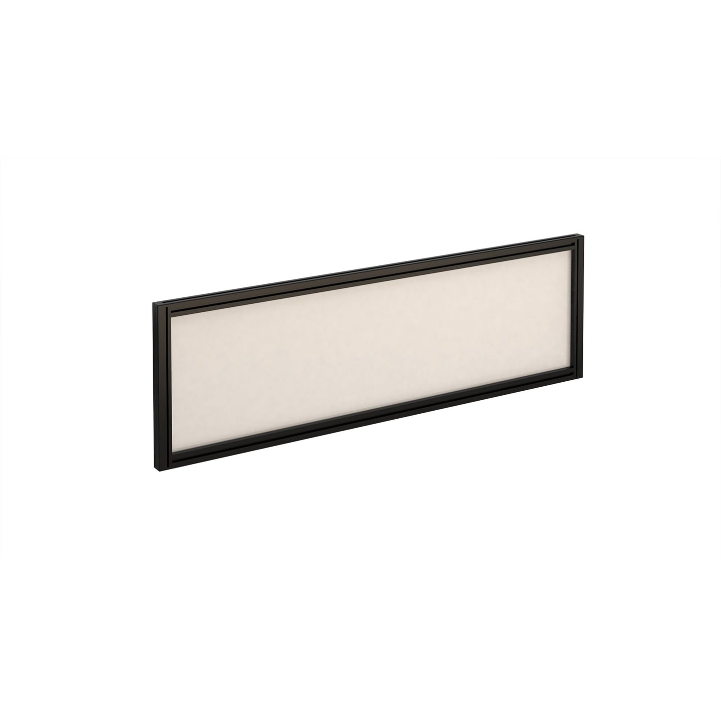 Straight glazed desktop screen with aluminium frame