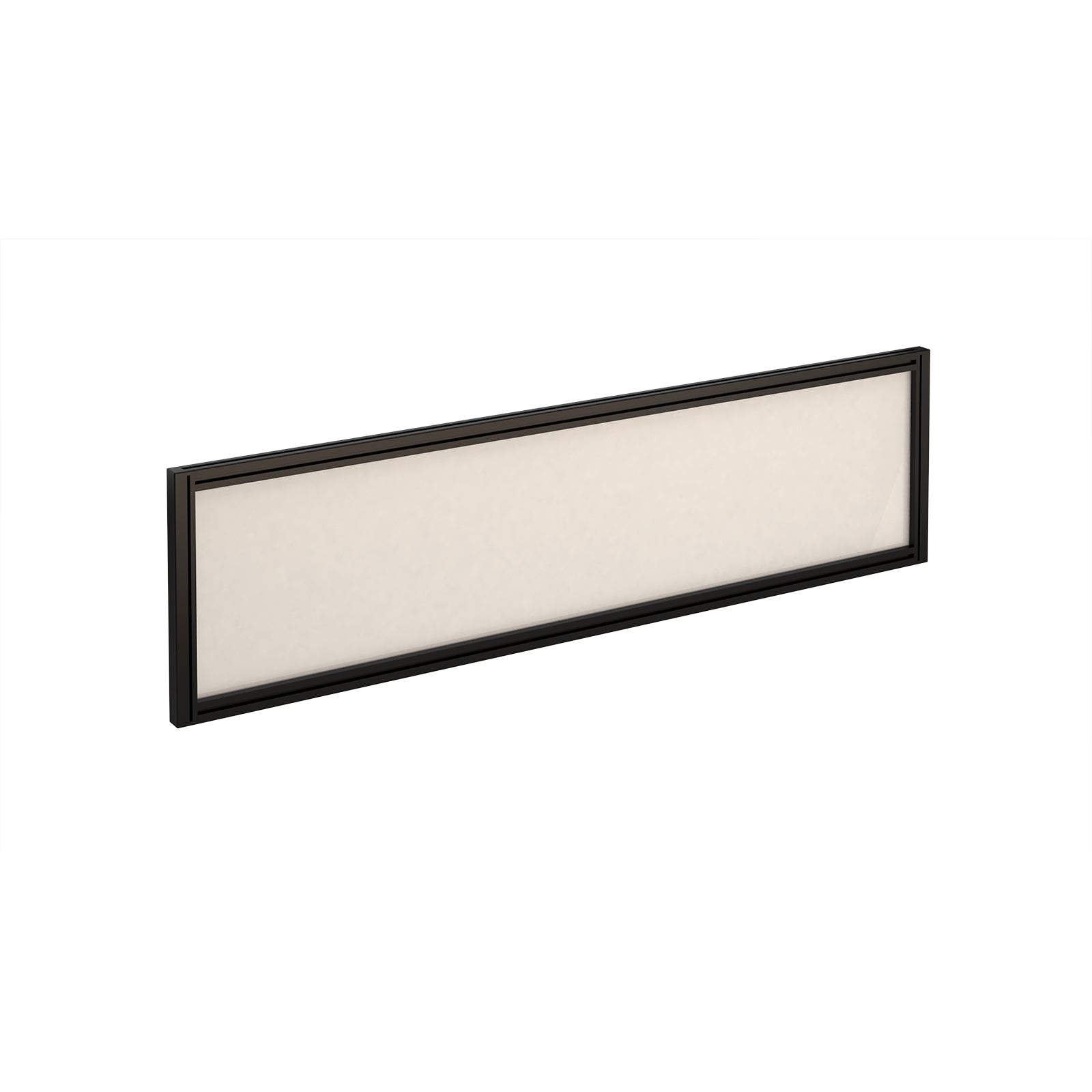 Straight glazed desktop screen with aluminium frame