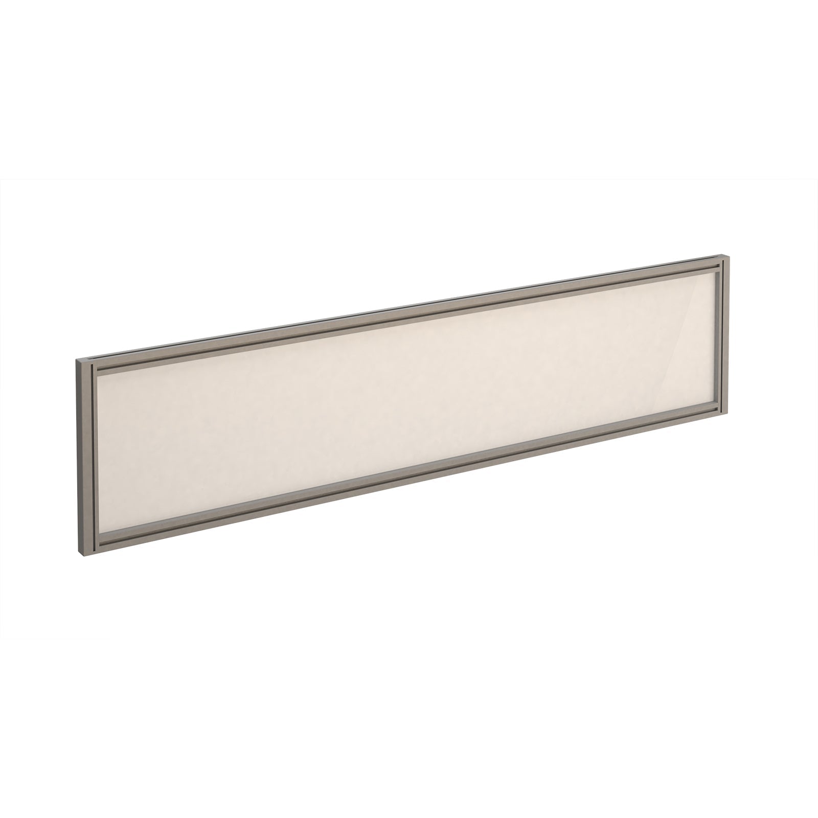 Straight glazed desktop screen with aluminium frame