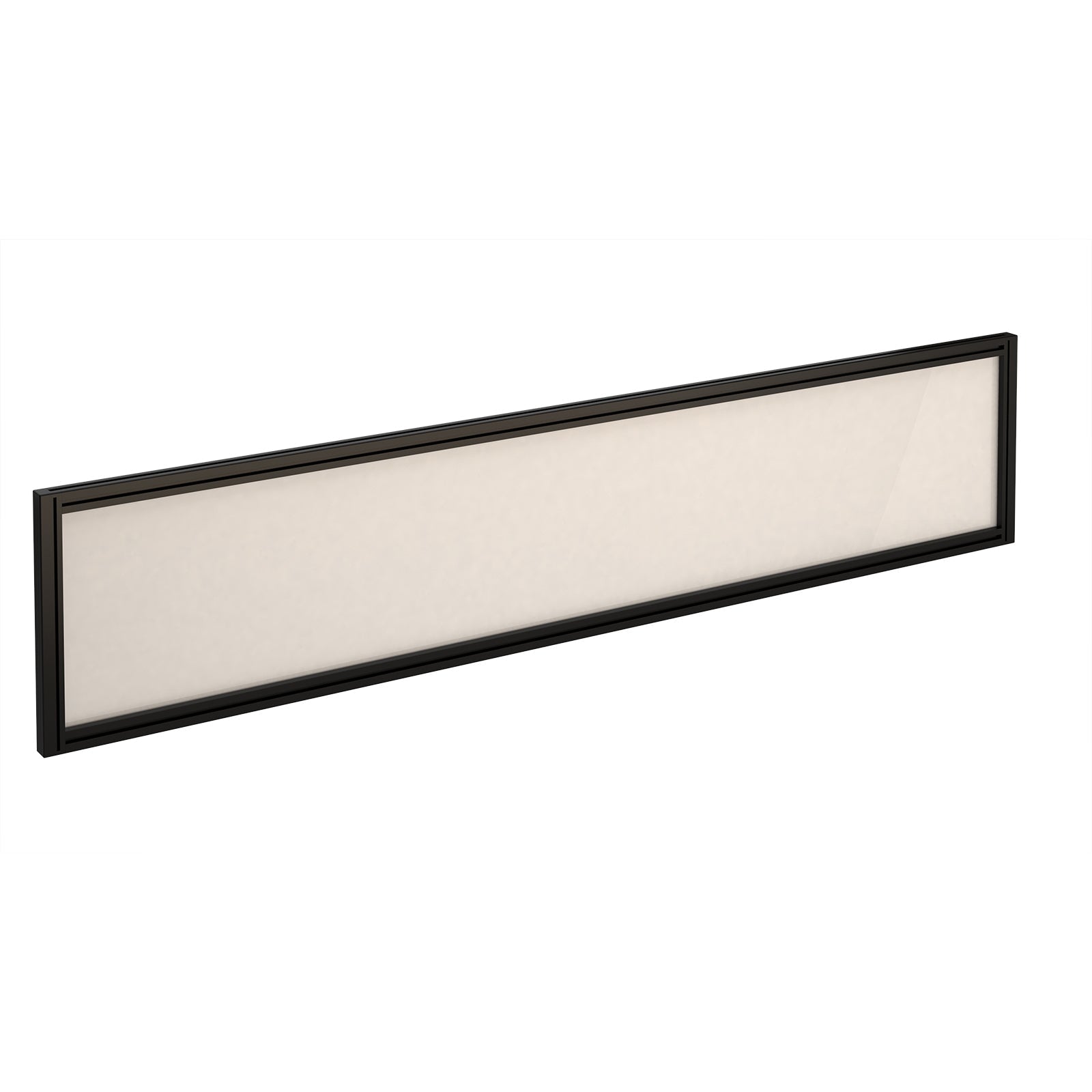 Straight glazed desktop screen with aluminium frame