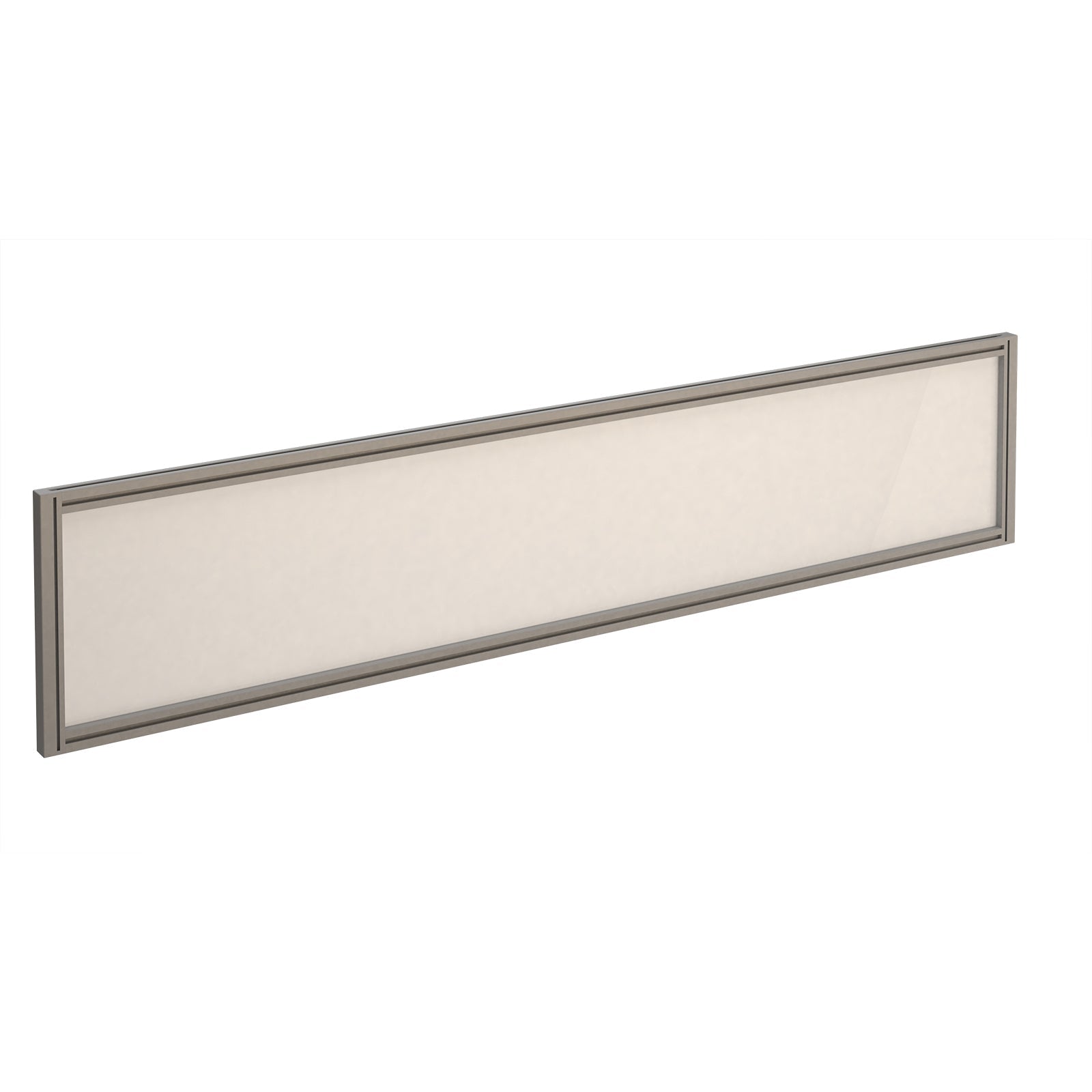 Straight glazed desktop screen with aluminium frame