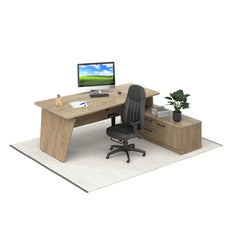 Anson executive desk with panel end legs with modesty panel