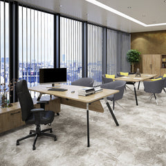 Anson executive desk with A-frame legs