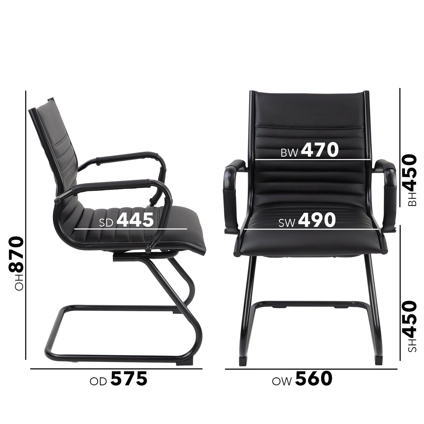 Bari executive visitors chair black frame