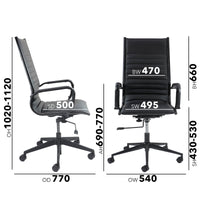 Bari high back executive chair black frame
