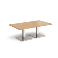 Brescia rectangular coffee table with square bases