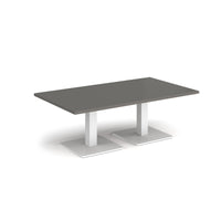 Brescia rectangular coffee table with square bases