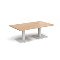 Brescia rectangular coffee table with square bases