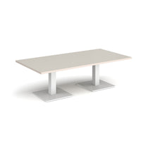 Brescia rectangular coffee table with square bases