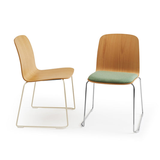 Bow Wooden Chair with Seat Pad