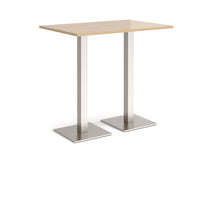 Brescia rectangular poseur table with square bases